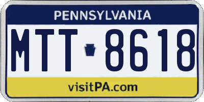 PA license plate MTT8618