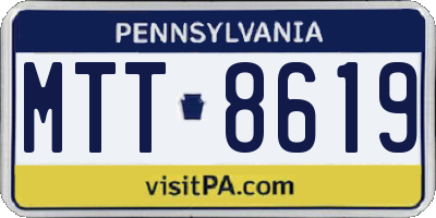 PA license plate MTT8619