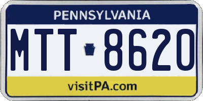 PA license plate MTT8620