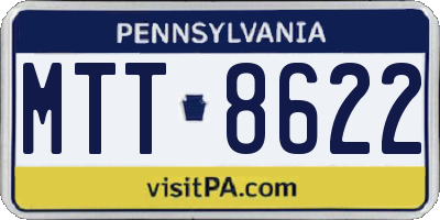 PA license plate MTT8622