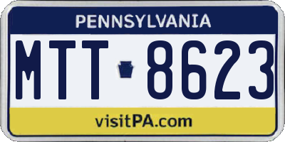 PA license plate MTT8623