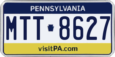 PA license plate MTT8627