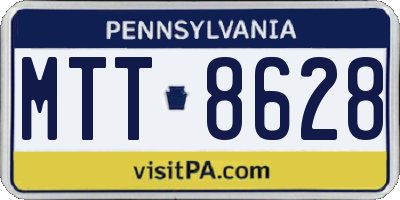 PA license plate MTT8628