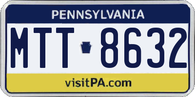 PA license plate MTT8632