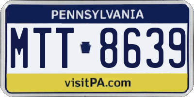 PA license plate MTT8639