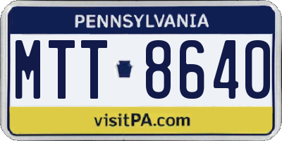 PA license plate MTT8640