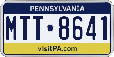 PA license plate MTT8641