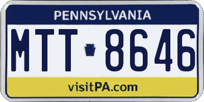 PA license plate MTT8646