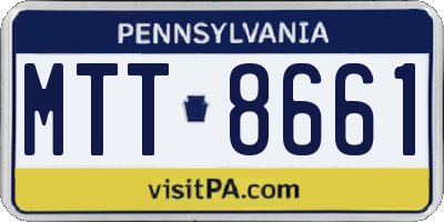 PA license plate MTT8661
