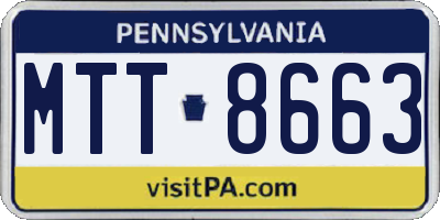 PA license plate MTT8663