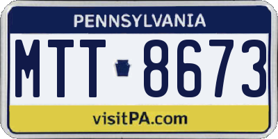 PA license plate MTT8673