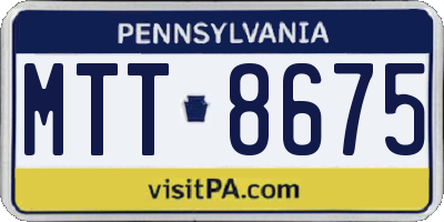 PA license plate MTT8675