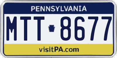PA license plate MTT8677