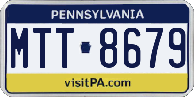 PA license plate MTT8679
