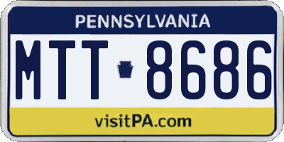 PA license plate MTT8686