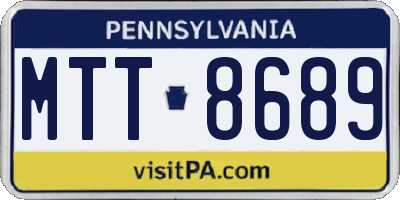 PA license plate MTT8689