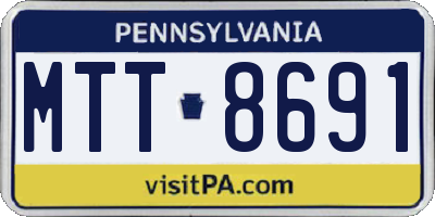 PA license plate MTT8691