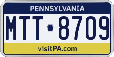 PA license plate MTT8709