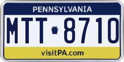 PA license plate MTT8710