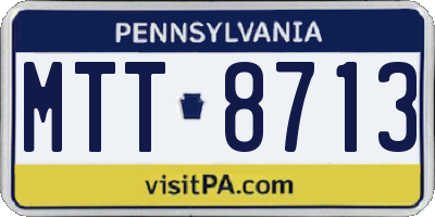 PA license plate MTT8713