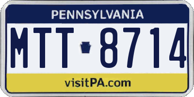 PA license plate MTT8714