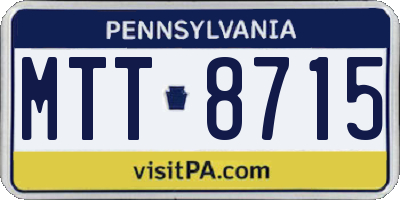 PA license plate MTT8715