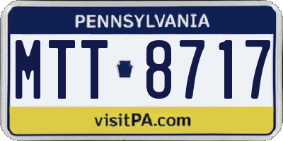 PA license plate MTT8717