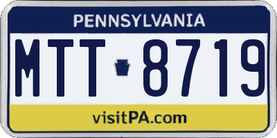 PA license plate MTT8719