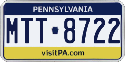 PA license plate MTT8722