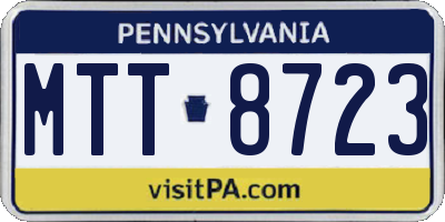 PA license plate MTT8723