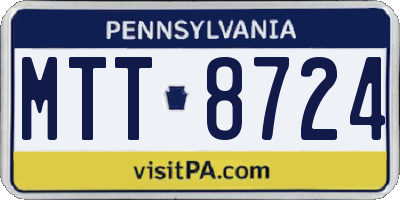 PA license plate MTT8724