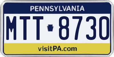 PA license plate MTT8730