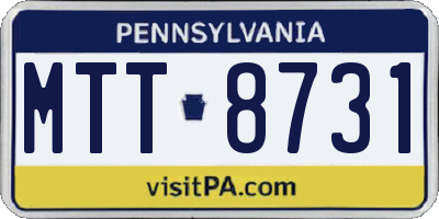 PA license plate MTT8731