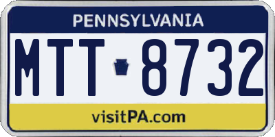 PA license plate MTT8732