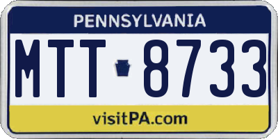 PA license plate MTT8733