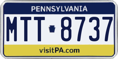 PA license plate MTT8737