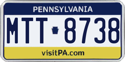 PA license plate MTT8738