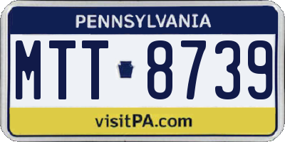 PA license plate MTT8739