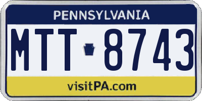 PA license plate MTT8743