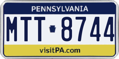 PA license plate MTT8744