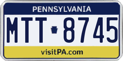PA license plate MTT8745