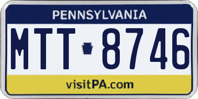 PA license plate MTT8746