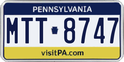PA license plate MTT8747