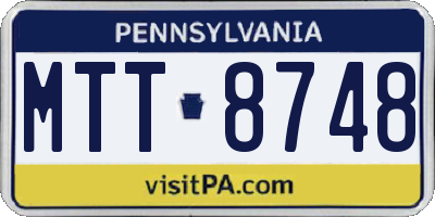 PA license plate MTT8748