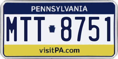 PA license plate MTT8751