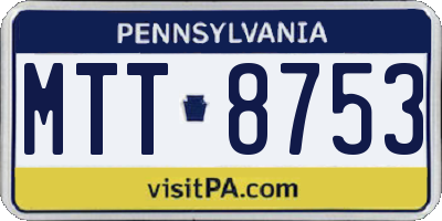 PA license plate MTT8753