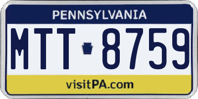 PA license plate MTT8759