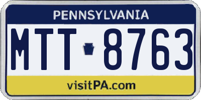 PA license plate MTT8763