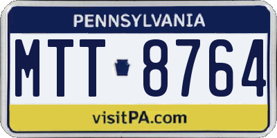 PA license plate MTT8764