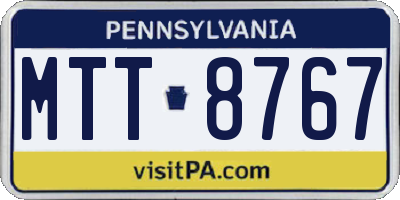 PA license plate MTT8767